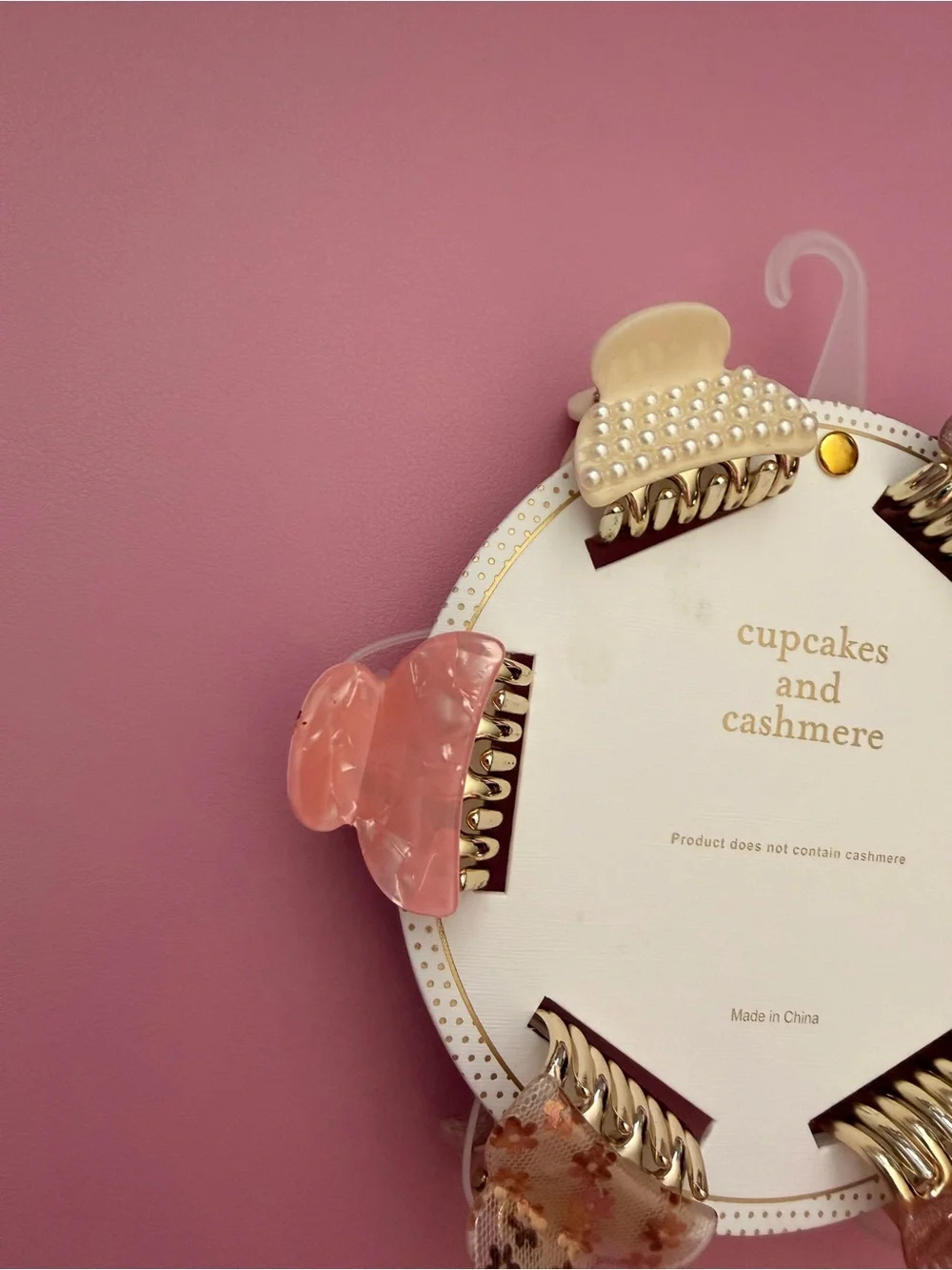 NWT cupcakes & cashmere Pink and Gold Petite Hair Claw Clip Set - Picture 8 of 8